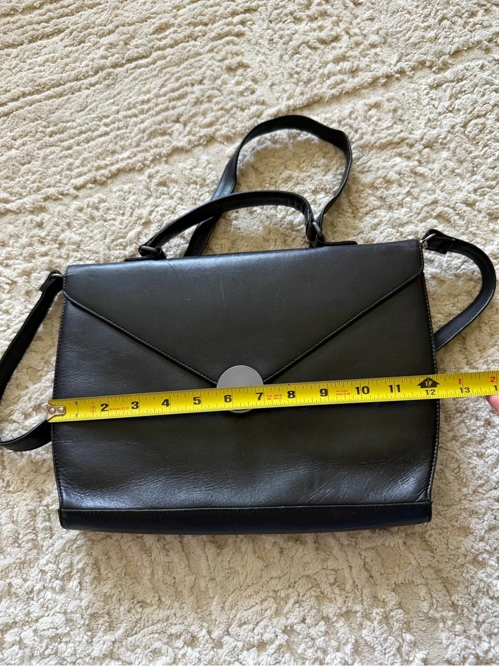 vintage black leather Pierre Cardin briefcase